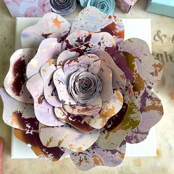 Hand Crafted Other - 3D lavender copper canvas flower